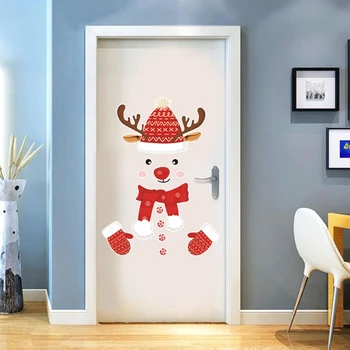 

Christmas Theme Fridge Sticker Wall Decal Home Hotel Holiday Adhesive Decor Refrigerator Sticker 32cmX23cm