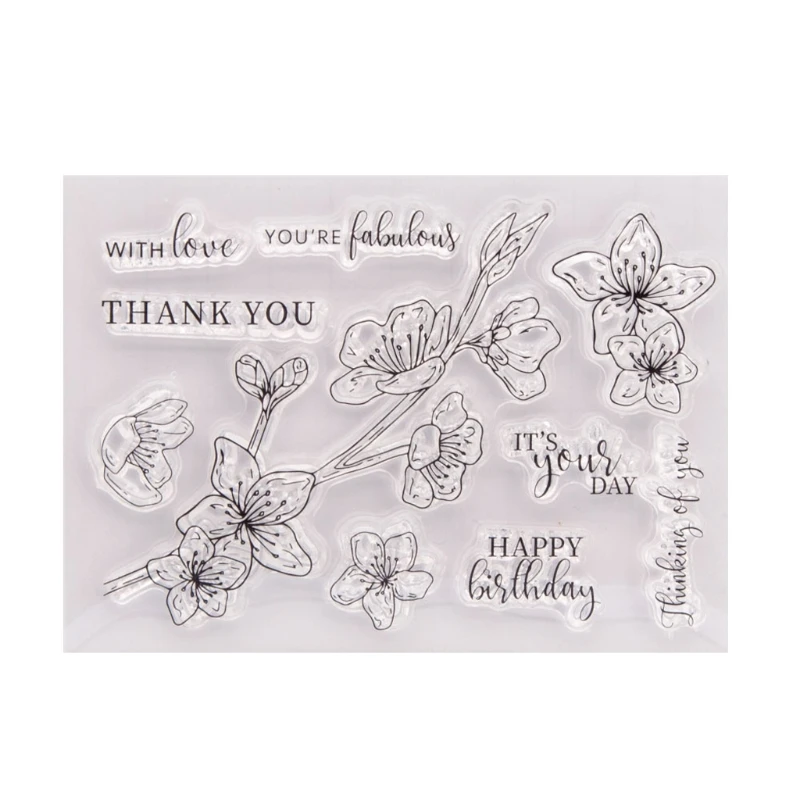 Clear Rubber Stamps for Card Making DIY Crafts