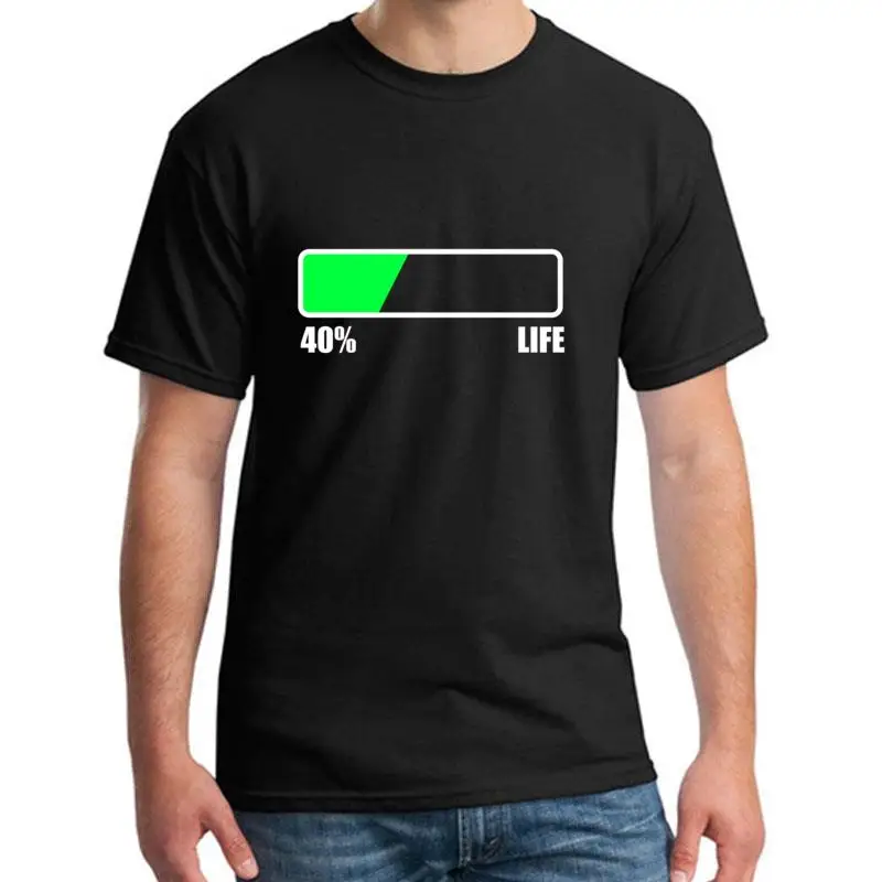 

Custom Loading 40% Life 40th Birthday Men Women tshirt for men Formal Comical hilarious mens t shirt tee black HipHop Top