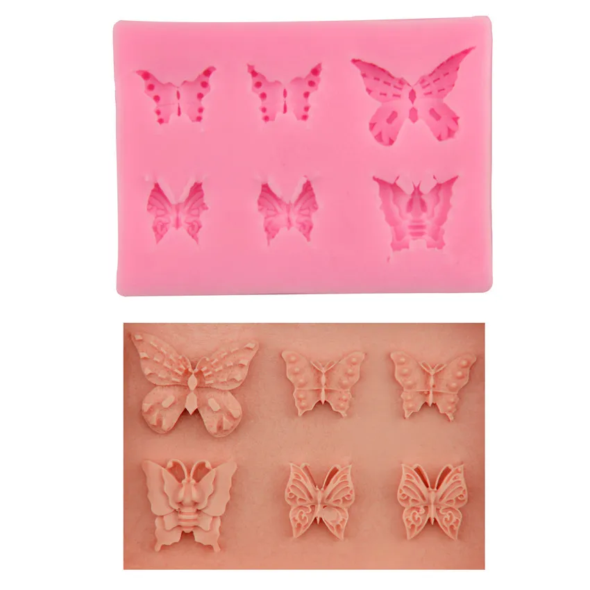 6 Even Butterfly Flyff decorative pattern silicone mold baking cake biscuit  texture print pad P1479 - AliExpress