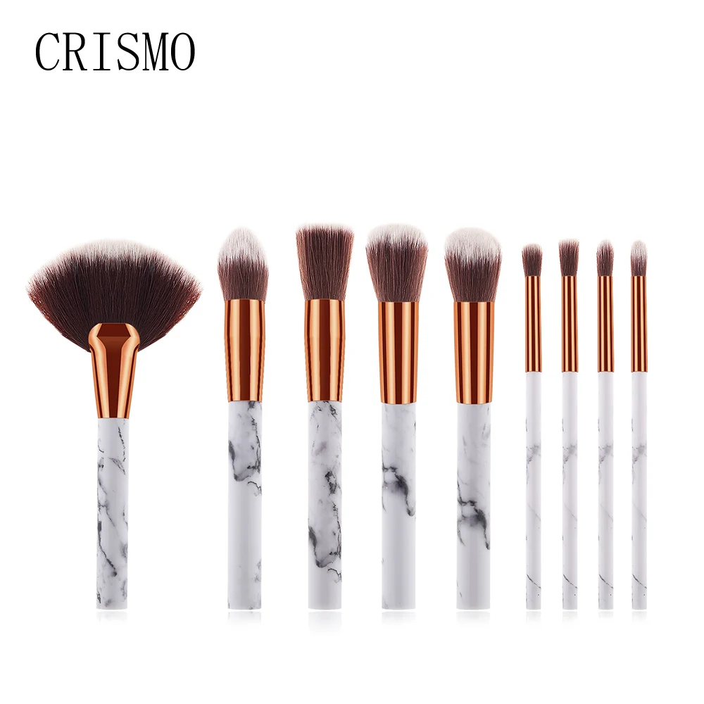 CRISMO 9 шт./компл. профессиональных кистей для макияжа мраморная ручка пудра основа, тени для глаз, карандаш для губ набор кисточек для макияжа Красота инструменты