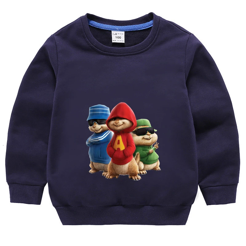 Boys Girls Alvin And The Chipmunks Funny Splicing color Kid Summer O-Neck Tops Children Cartoon T shirt Baby Sweatshirt