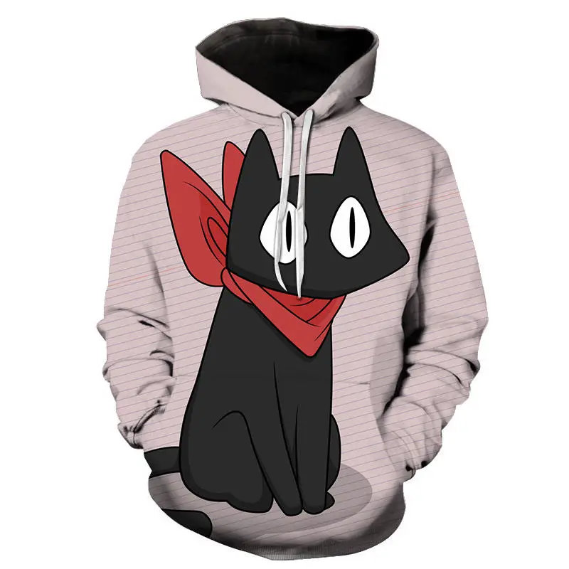  New Cut Cat Hoodies 3D Print Women's Sweatshirt Pullover Long Sleeve Hooded Lady Streetwear Hip Hop