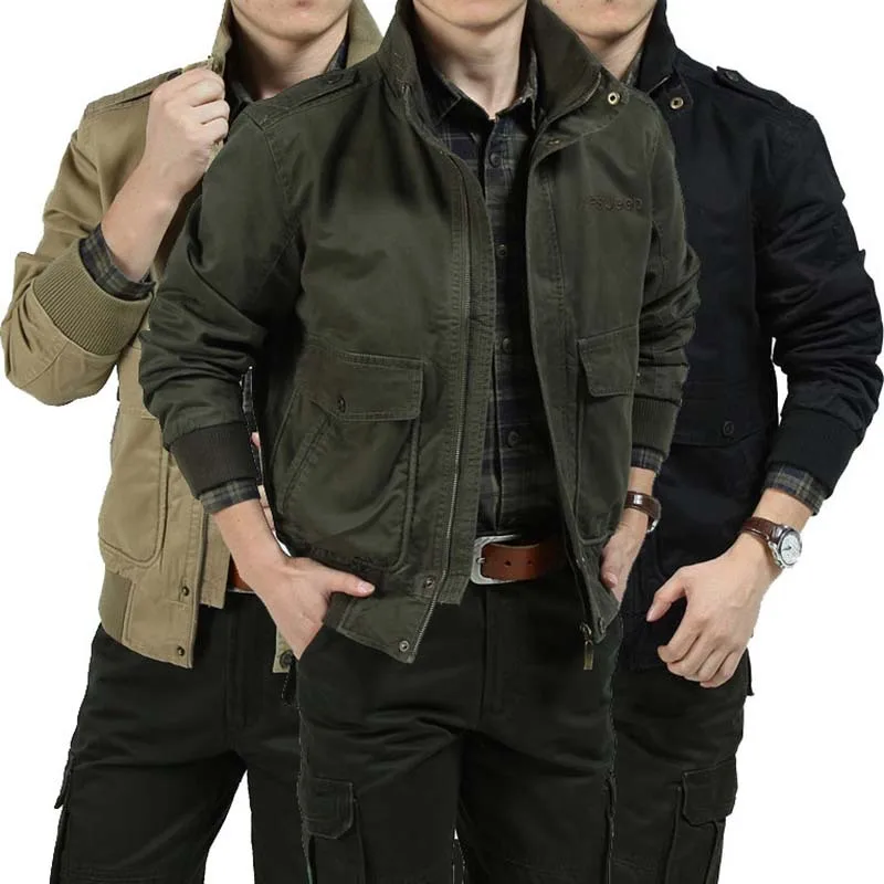 

Big Size Mens Jackets And Coats Cotton Stand Collar Bomber Jacket Streetwear Military Denim Jacket Male Clothes