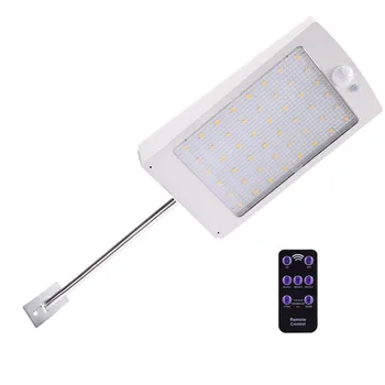 

Promotion! Solar Motion Lights Outdoor 48 Led Light with Remote Control Waterproof Street Lamp Wall Lamp White Shell Warm White