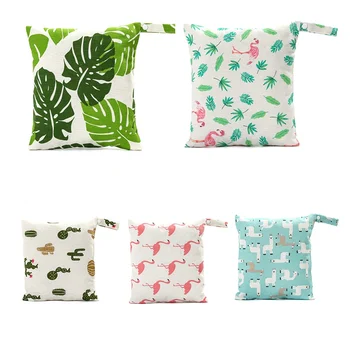 

Cartoon Printed Waterproof Baby Diaper Bags Wet Dry Bag Reusable Washable Zipper Baby Cloth Diaper Storage Bag Swim Nappy Bag