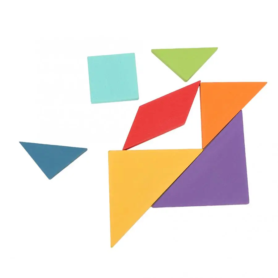 Деревянные головоломки, геометрические Tangram с картами, дети, дети, здание IQ игры, головоломка, умные Развивающие игрушки для детей