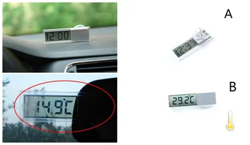 

Suction cup LCD car auto digital clock thermometer Celsius Fahrenheit for