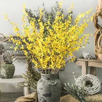 

European Style Imitation Flowers Plastic Flowers Small Number Spring Wedding Flower Living Room Decoration Artificial Flower