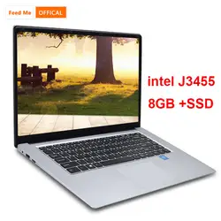 15,6 дюймов 8 ГБ ОЗУ DDR4 256 ГБ/512 ГБ SSD ноутбук intel J3455 четырехъядерный ноутбук с FHD дисплеем ультрабук студенческий компьютер