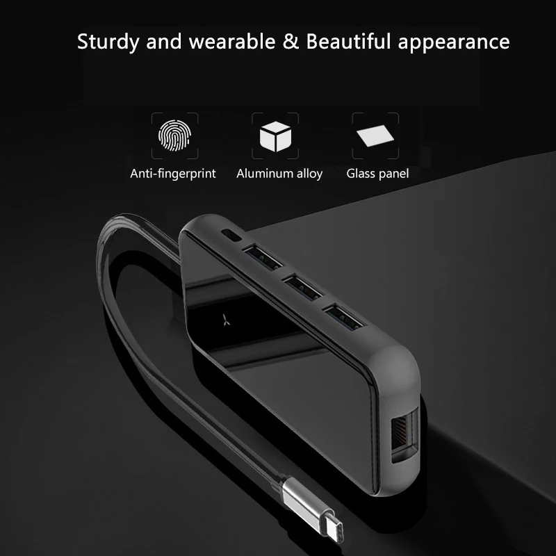 USB C док-станция для ноутбука USB 3,0 HDMI RJ45 PD SD/TF usb-хаб для ноутбука Macbook Pro hp DELL Surface lenovo samsung Dock