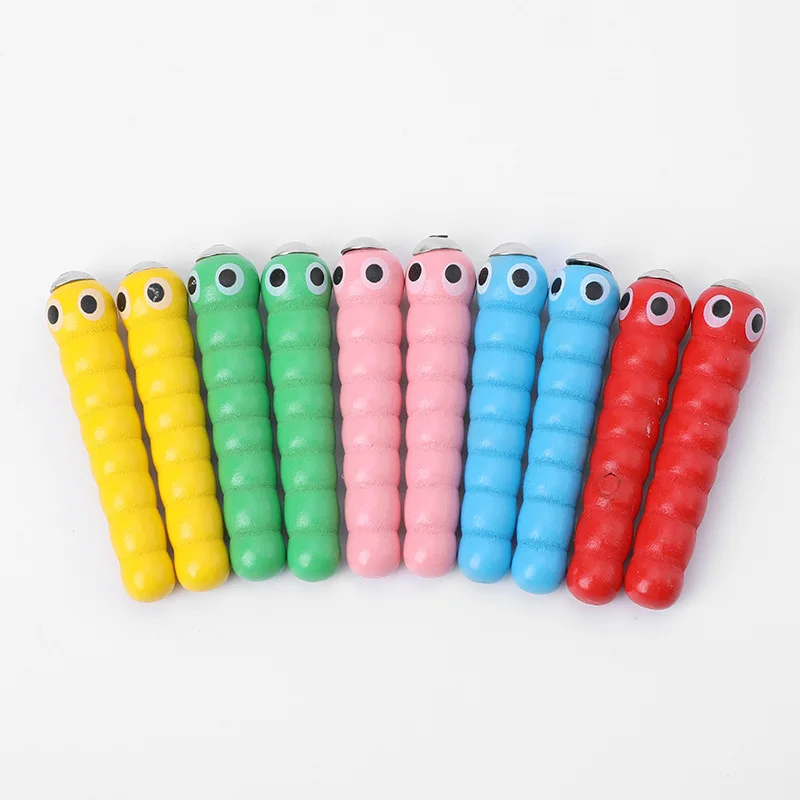 Детская обучающая математическая игрушка Монтессори, деревянный дятел, Лови червей, игровой набор для малышей, девочек и мальчиков, магнитная деревянная игрушка