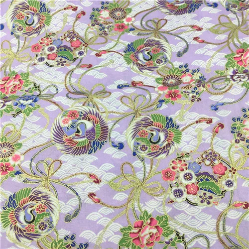 thumbnail image 1 of Tela de bronce caliente, estilo japonés, tela con estampado de flores para manteles y patchwork, material textil para el hogar, 1 of 5