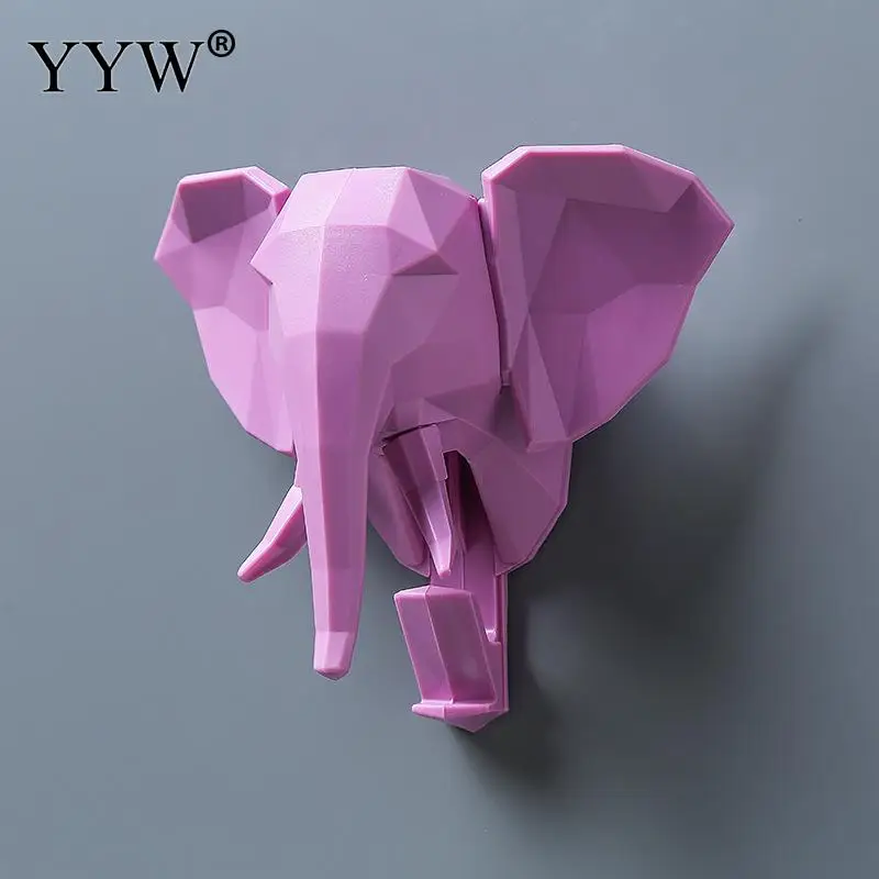 Креативные 3D крючки для стены украшения животных дверные крючки декоративные крючки для одежды пластиковые крючки олень носорог слон домашний декор - Цвет: 108x85x60mm