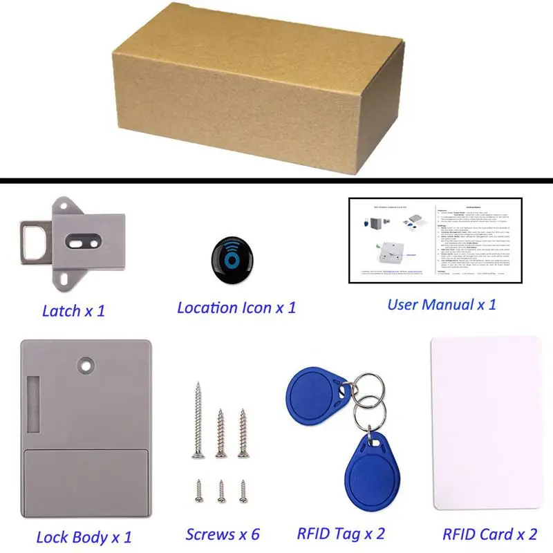 

Invisible Hidden RFID Free Opening Intelligent Sensor Cabinet Lock Locker Wardrobe Shoe Cabinet Drawer Door Lock Electronic Da