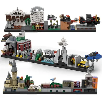 

Skyline Architecture Building Blocks MOC Back to the Future Breaking Bad Jurassic Dinosaur Park Model DIY Bricks Kids Toys Gifts