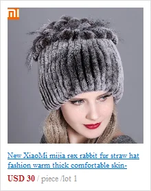 Новинка; XiaoMi mijia rex; Соломенная Шапка из кроличьего меха; модная теплая плотная Удобная цветная вязаная зимняя шапка