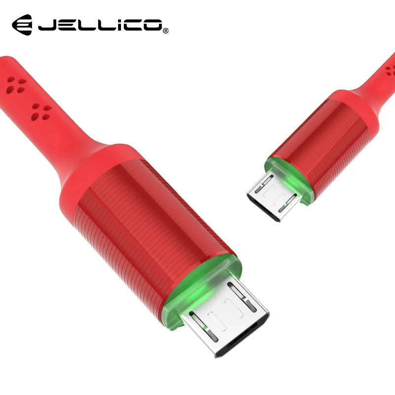 Jellico 2.1A светодиодный кабель Micro USB для быстрой зарядки Huawei Samsung Xiaomi Redmi 4X Note 4 5 Android