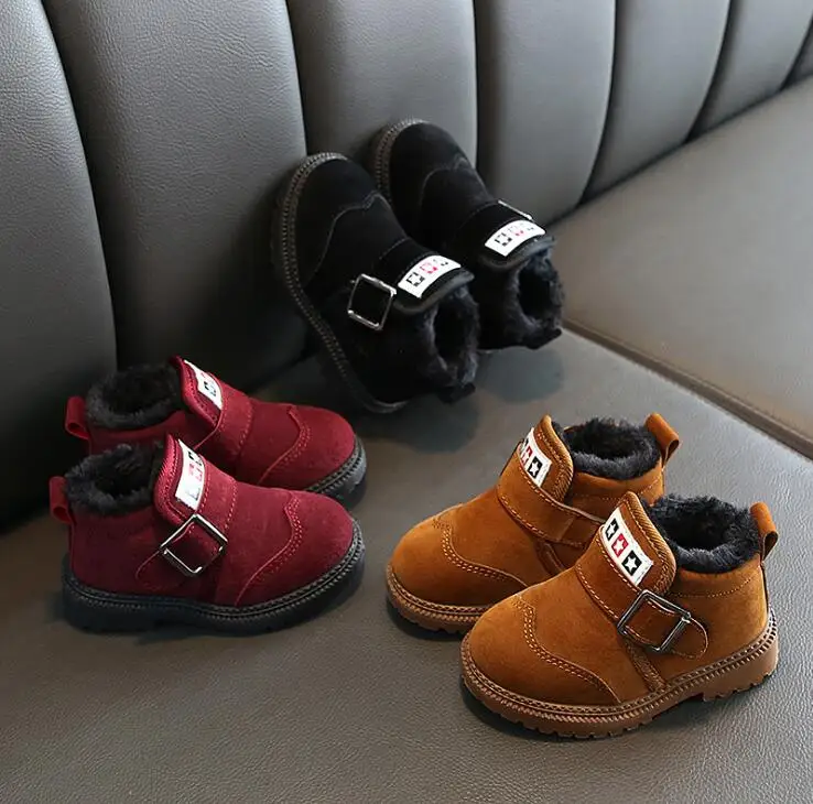 New Winter Children Martin Boots For Girls Boys Fashion Toddler Warm Cotton Shoes Princess Kids Brand Boots Size 21-32