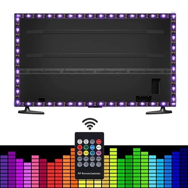 LED 5050 USB Colorful RGB TV PC Flexible Background 20-Key Music Sound Control Light Strip Gamer Cabinet Diode Tape 1 2 3 4 5 M LED 5050 USB Colorful RGB TV PC Flexible Background 20-Key Music Sound Control Light Strip Gamer Cabinet Diode Tape 1 2 3 4 5 M