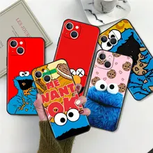 

Phone Case for Apple iPhone 13 Pro Max 12 Mini 11 7 8 Pllus 6 6S+ 5 5S SE X XS XR Funda iPhone 11 Cover Cartoon Cookies Monster