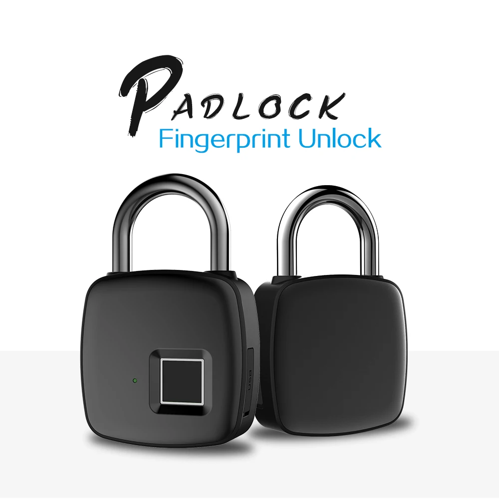 Rechargeable Smart Lock Keyless Fingerprint Lock Unlock IP54 Waterproof Anti-Theft Security Padlock Door Luggage Lock FLP30