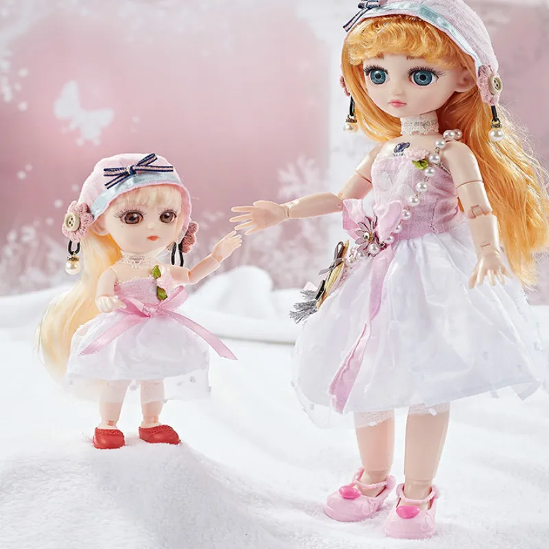 30 см музыкальное освещение кукла-Эльф 3d Изменение костюм свадебное платье Принцесса имитация платья для девочек на день рождения подарки для дома игрушки - Цвет: Белый