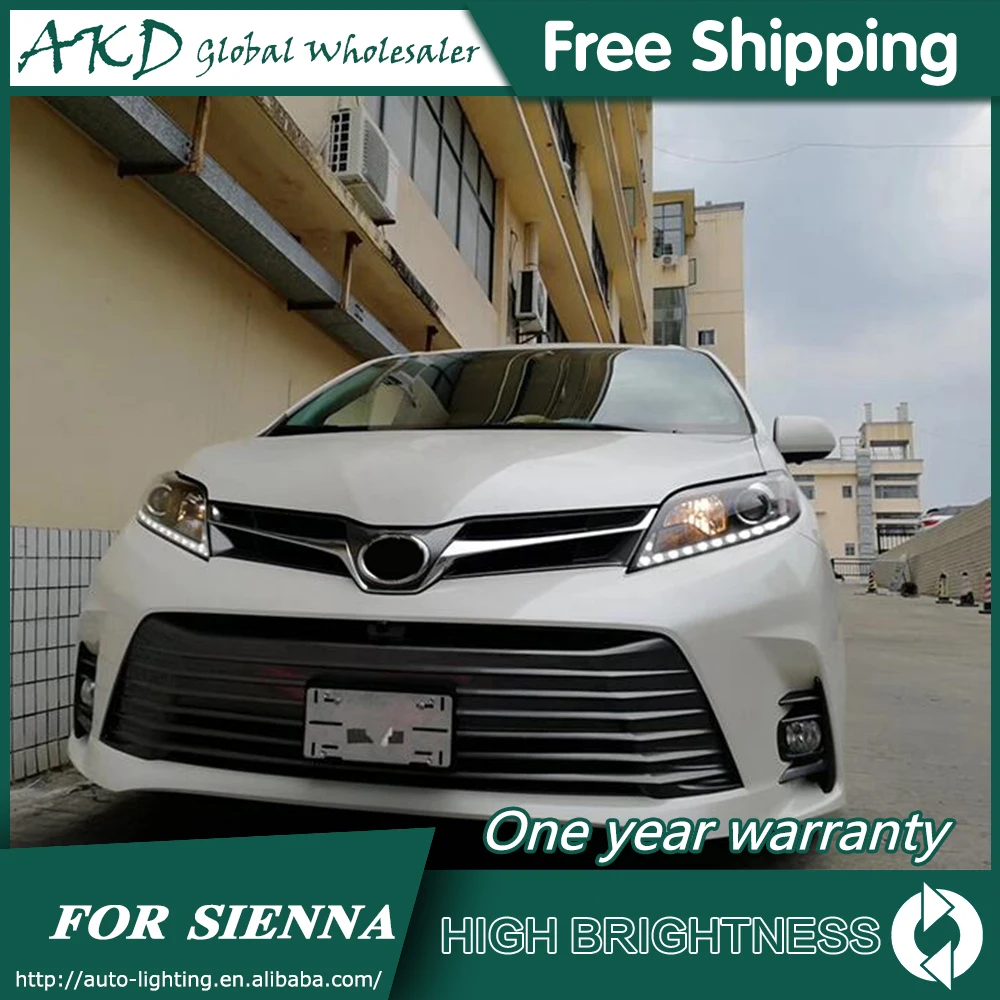 Фары для Toyota Sienna 2011- DRL дневные ходовые огни головная лампа светодиодный Биксеноновая лампа Противотуманные фары тюнинг автомобильные аксессуары