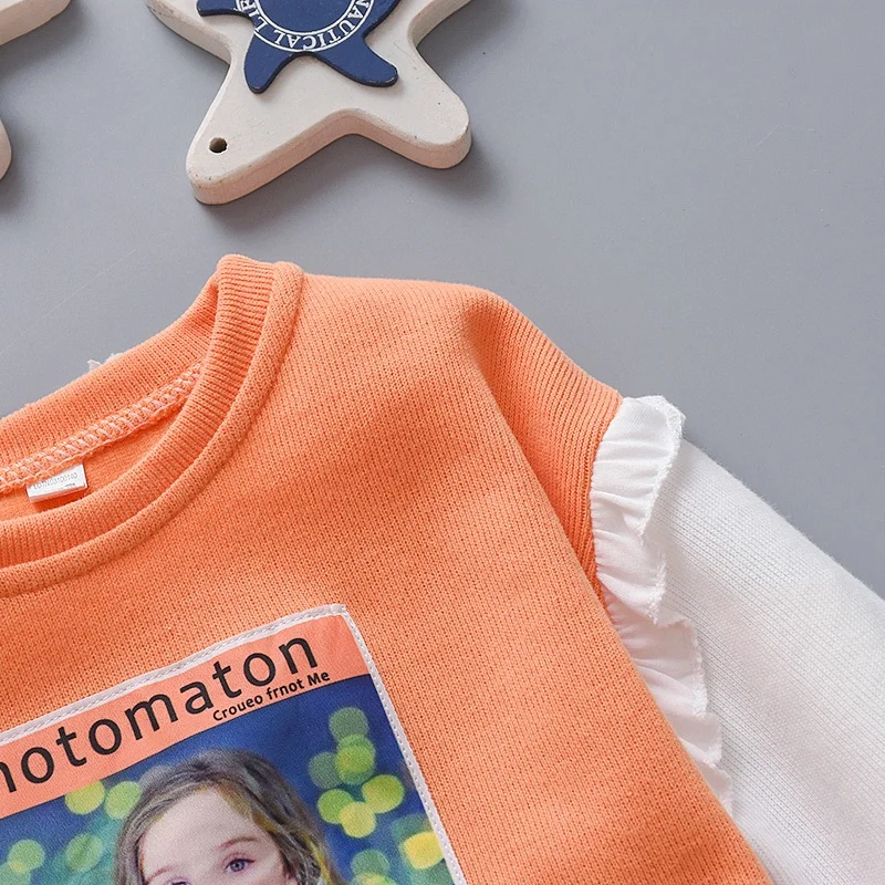 Hot Selling Baby Girl Cute Cartoon Print Sweatshirts Autumn Kids Casual Toddler Blouse Long Sleeve Outerwear