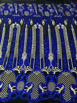 

Shiny sequined lace embroidery French tulle lace African lace Nigeria lace dress dress DIY high-end clothing fabric 5 yards