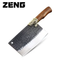 ZENG-cuchillo de cocina forjado a mano, cuchillo afilado de hueso para cortar huesos grandes y carne, Machete especial