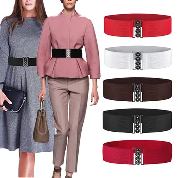 

Women Fashion Stretch Buckle Waist Belt Wide Elastic Cinch Corset Waistband