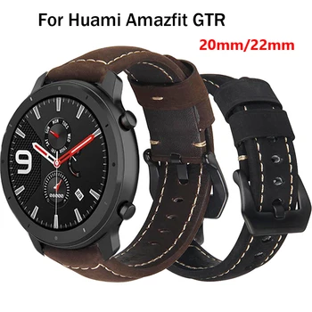 

Watch Band Strap For Huami Amazfit GTR 47mm 42mm /Amazfit Stratos 2 2S Smart Watch wristband Replacement Genuine Leather 22 20mm