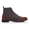 Botines informales con cordones para hombre, botas Oxford de cuero a la moda, talla grande 39-48, jkm89, para primavera y otoño ► Foto 3/6