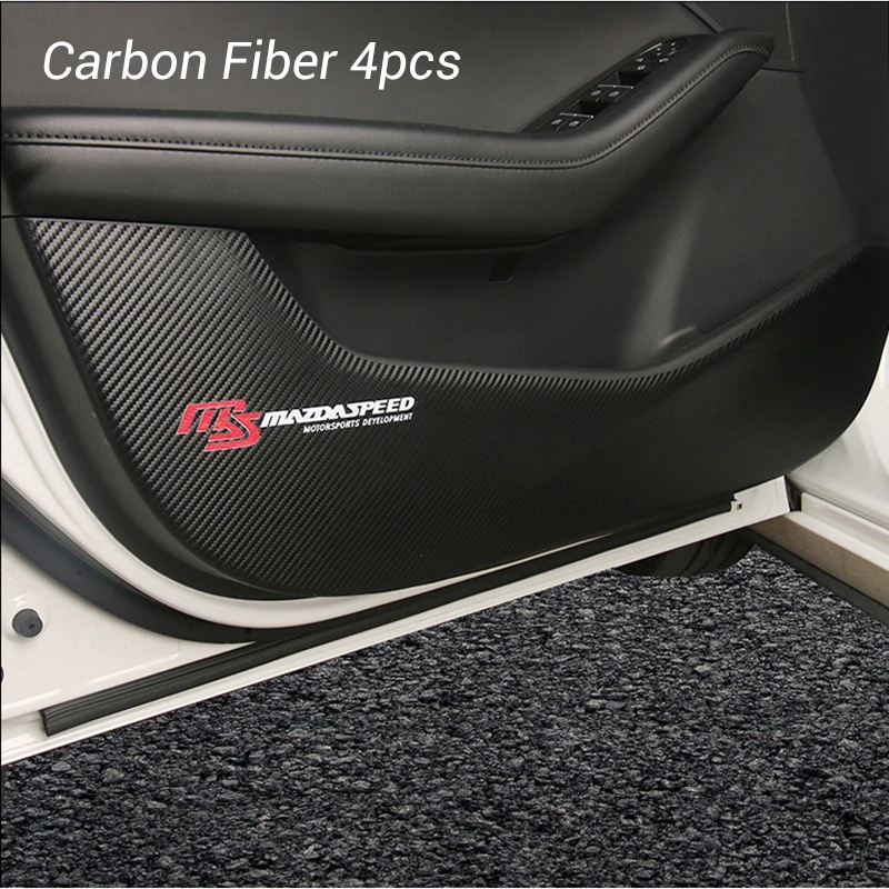 Carbon Fiber Для Мазда 3 Мазда 3 Axela BP Автомобильная дверь боковая анти-удар коврик покрытие наклейки водонепроницаемый пыленепроницаемый стиль - Название цвета: Carbon Fiber