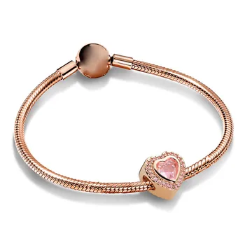 

NEW 100% 925 Sterling Silver 1:1 Love Your Heart Rose Gold Gift Bracelet Set Original High Quality Fashion Jewelry Wholesale