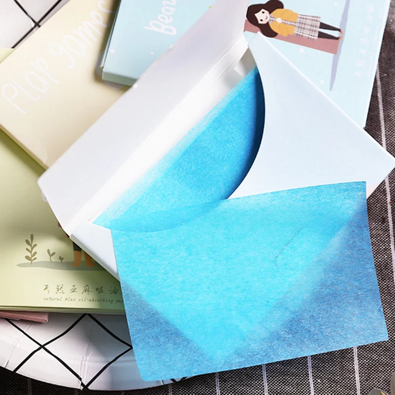50pcs Portable Facial Absorbent Paper Facial Oil Blotting Sheets Oil Control Paper Face Cleaning Tissue Beauty Makeup Tools