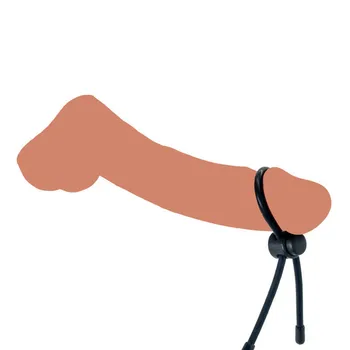 Silicone comfortable adjustable pull delay ring lock thin ring lock string to attract penis ring men's sex products 3