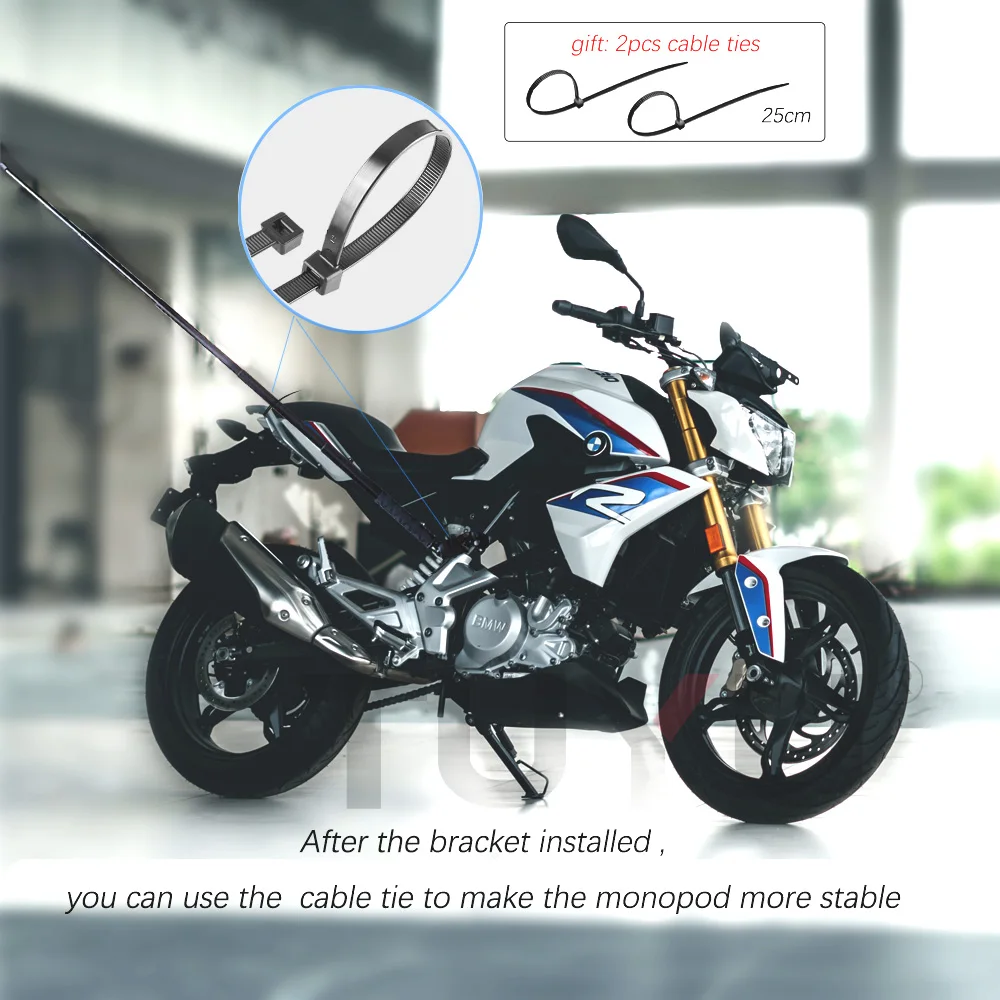 TUYU-Motocicleta 3rd Person View Invisible Selfie Stick,