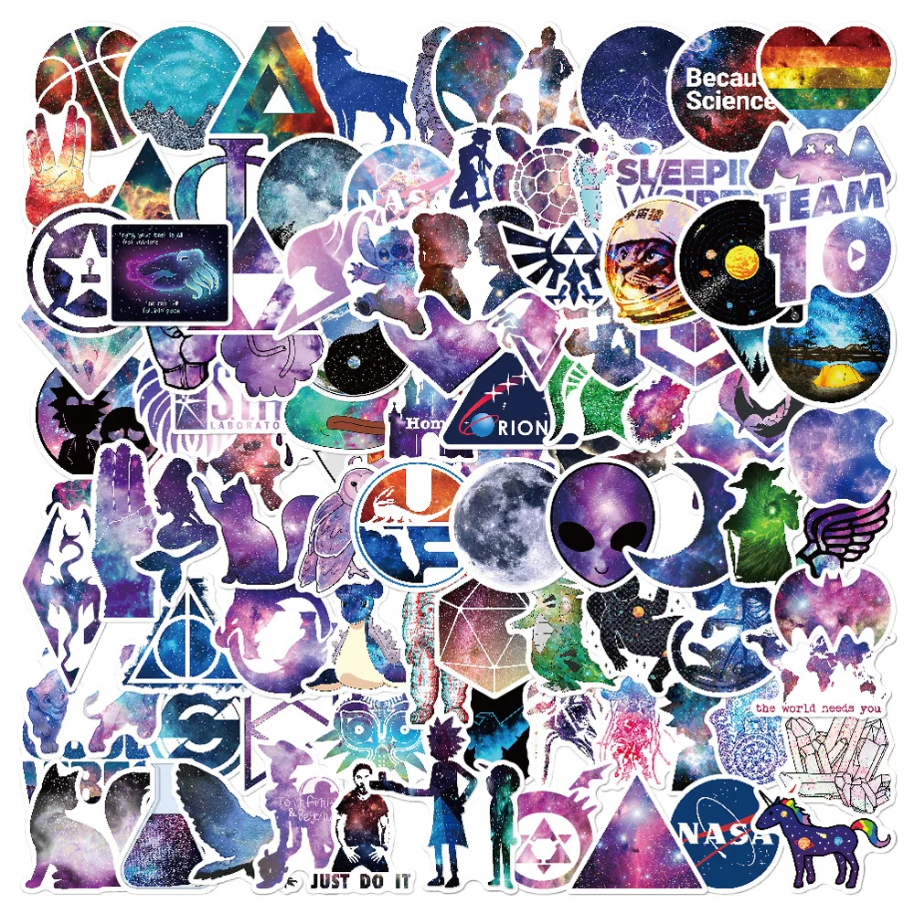 

100Pcs Non-repeating Sticker Waterproof Harajuku Wind Sticker Star Sticker Luggage Trolley Case Laptop Bicycle PVC Sticker