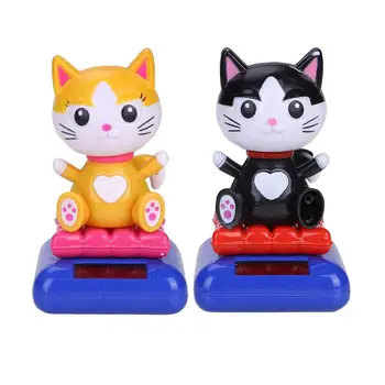 

Kuulee Cute Cartoon Kitten Cat Shape Car Ornament Home Office Swinging Toy