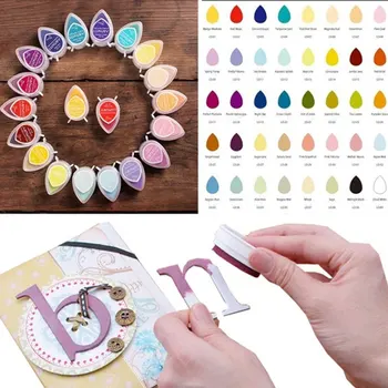 

40pcs/lot 40 colors Dew Drops Fast Drying Rubber Stamp partner Chalk Ink Premium Pigment Water Drop Inkpad Diy Scrapbooking