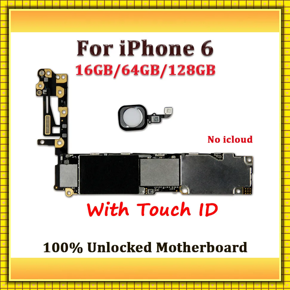 Материнская плата без icloud для iPhone 6 с разблокировкой по отпечатку пальца 100%