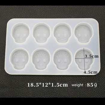 

DIY Skull Head Pendant Resin Casting Fondant Silicone Mold Jewelry Baking Tools