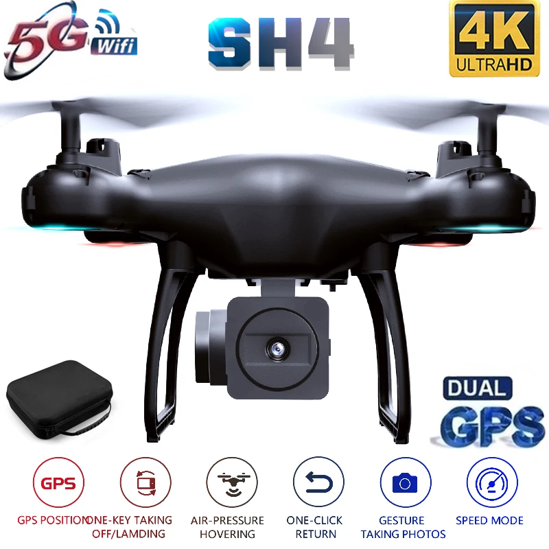 gps Дрон SH4 камера HD 4K 1080P 5G Wifi FPV Профессиональный Квадрокоптер Радиоуправляемый Дрон Вертолет игрушка для детей VS SG907
