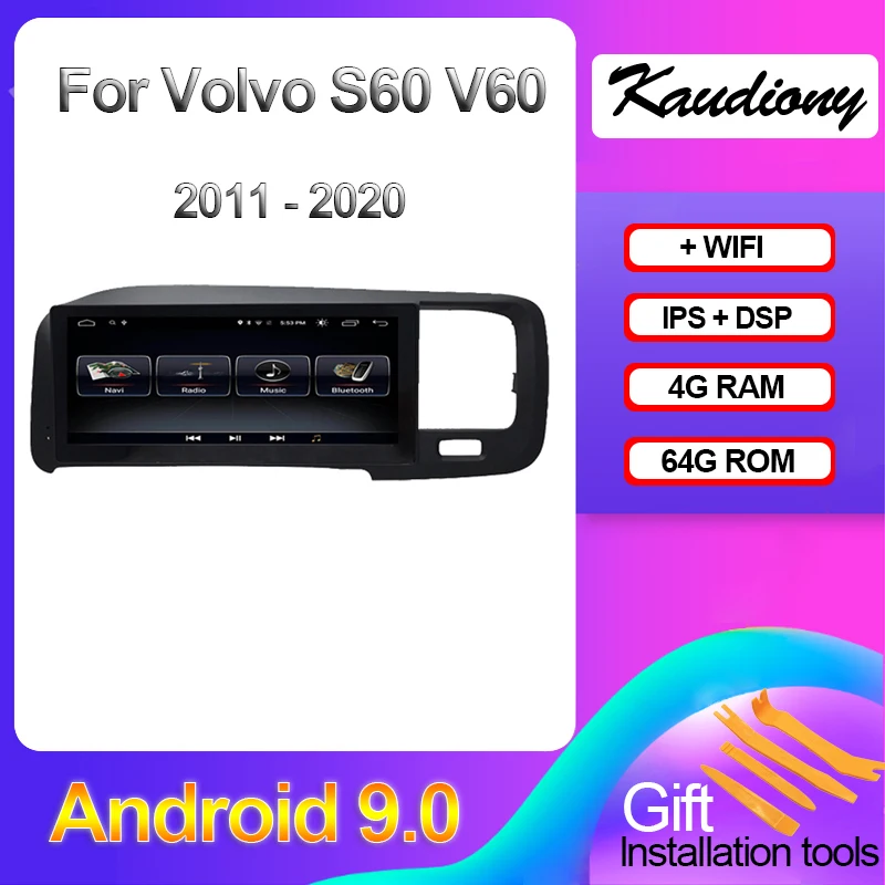 

Kaudiony 8.8" Android 9.0 For Volvo S60 V60 Car DVD Multimedia Player Auto Radio Automotivo GPS Navigation DSP Stereo 2011-2020