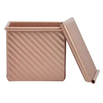 

Mini Nonstick Loaf Pan Aluminum Alloy Toast Mold with Lid Cover Bread Maker DIY