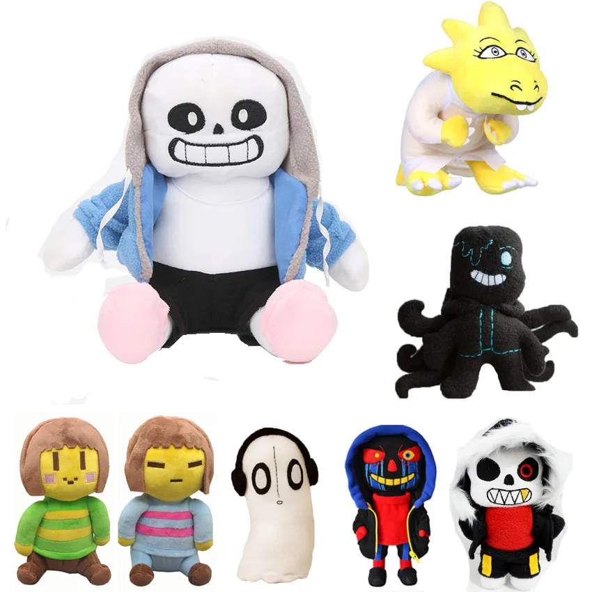 Кукла Плюшевая Undertale Sans Frisk Chara 8 видов 25 см мягкая мультяшная игрушка подарок для