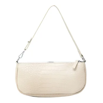 

Women Cocktail Evening Clutch Handheld PU Leather Zipper Alligator Print Shoulder Bag Purses Cell Phone Short Strap Retro Party