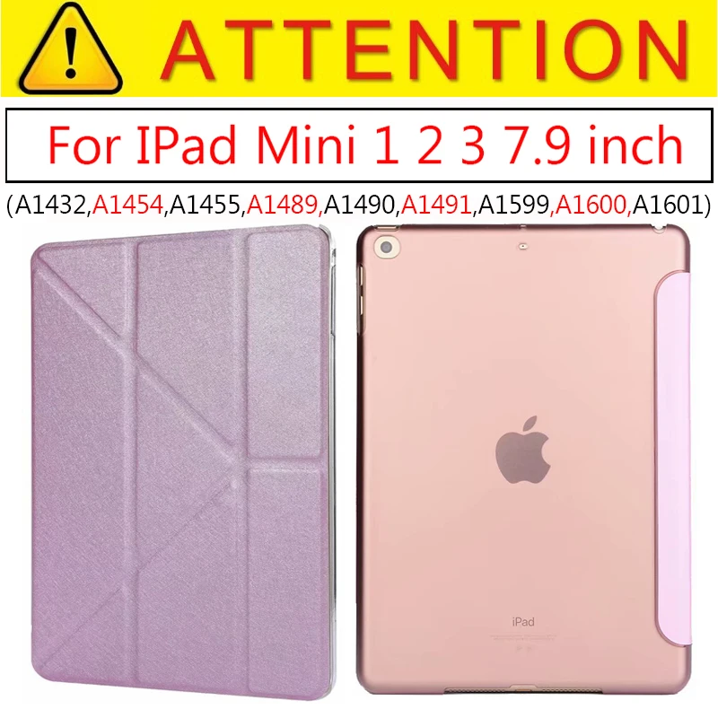 Mini1 2 3 Pink Умный чехол для ipad Mini4 ультра тонкий из искусственной кожи чехол+ PC полупрозрачный чехол для Apple ipad mini 4 3 2 1 7,9 дюймов - Цвет: Mini1 2 3 Pink